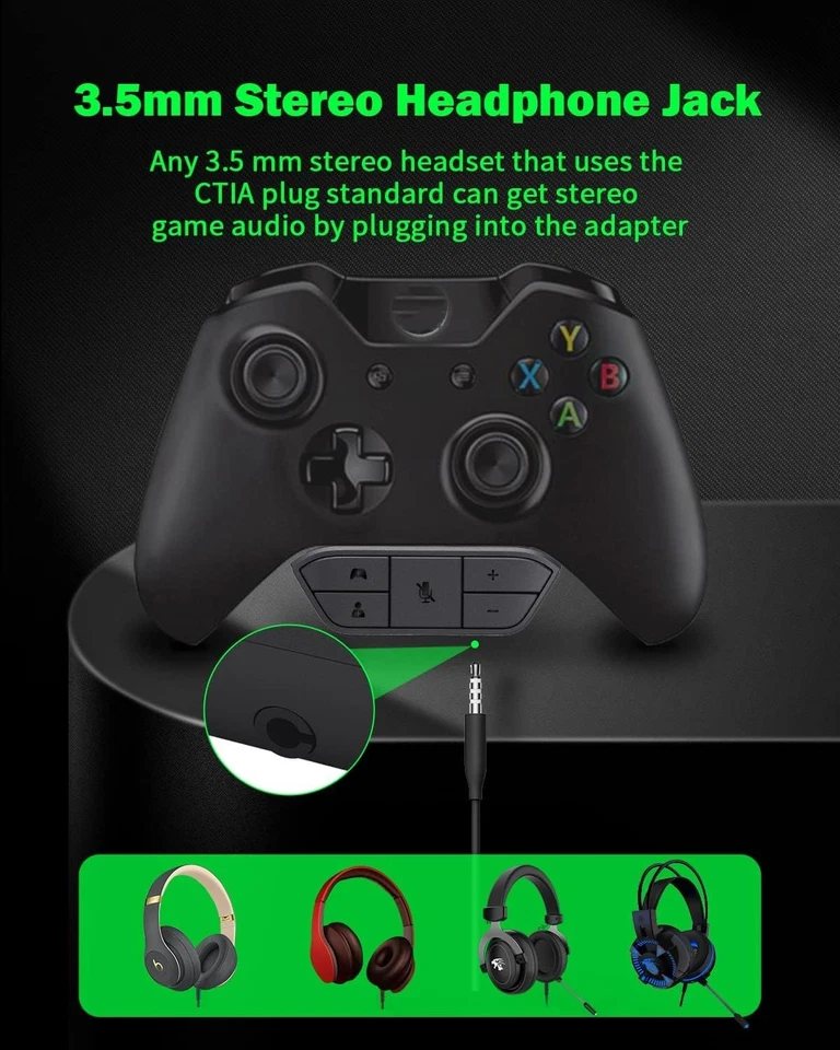 Stereo Headset Adapter, AOJAKI Controller Adapter Mic Adapte-r for X-b0x One/... - Image 4 of 4