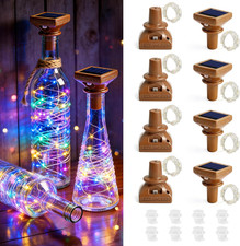 8 Pack Solar Powered Wine Bottle Lights, 20 LED Waterproof Outdoor Solar Fairy S