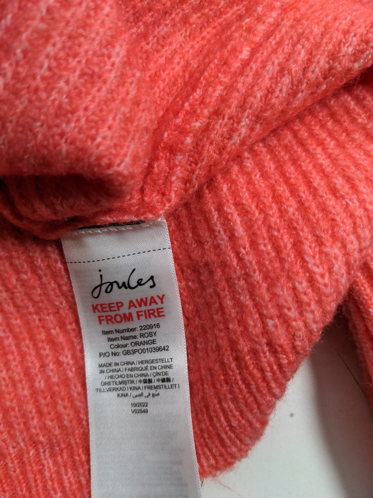 Joules Women's Cardigan M Orange Polyester with Acrylic, Wool, Elastane Cardigan image 5
