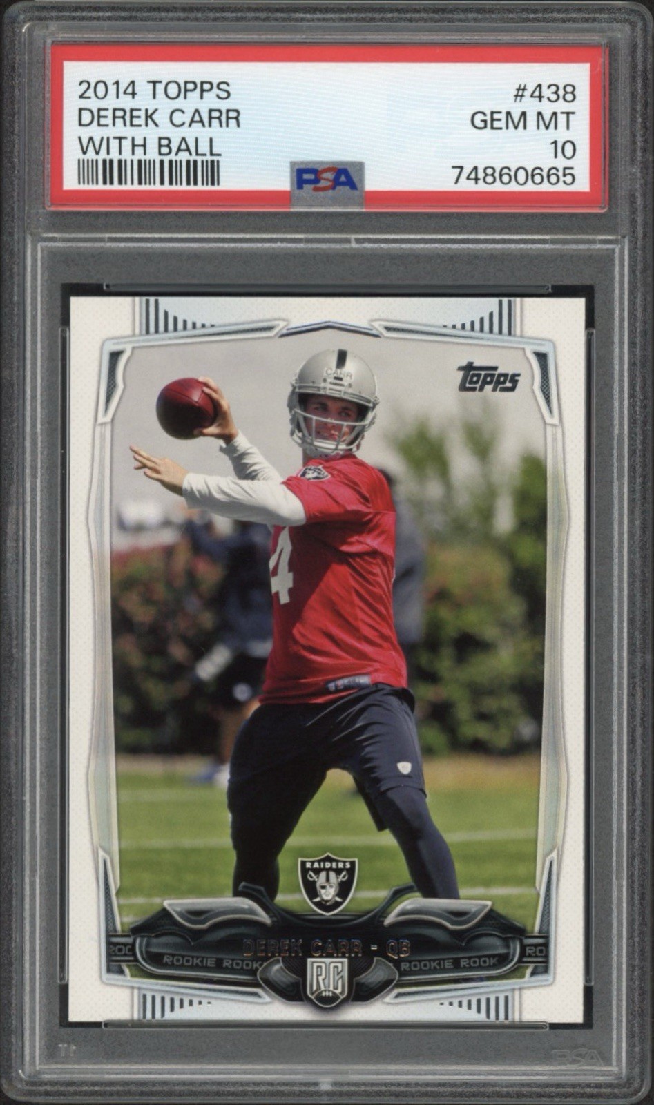 2014 Topps Derek Carr Rookie RC #438 PSA 10 GEM MT Oakland Raiders