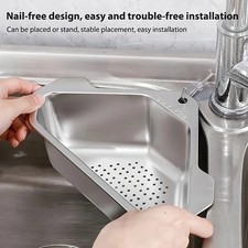 1pc Stainless Steel Sink Drain Basket Filter Kitchen Waste Strainer Rack