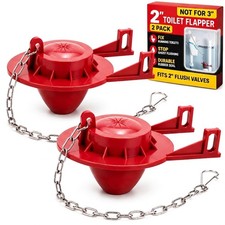 2 Pack 2-Inch Toilet Flapper Replacement Kit Fix Running Toilets Red-2 inch