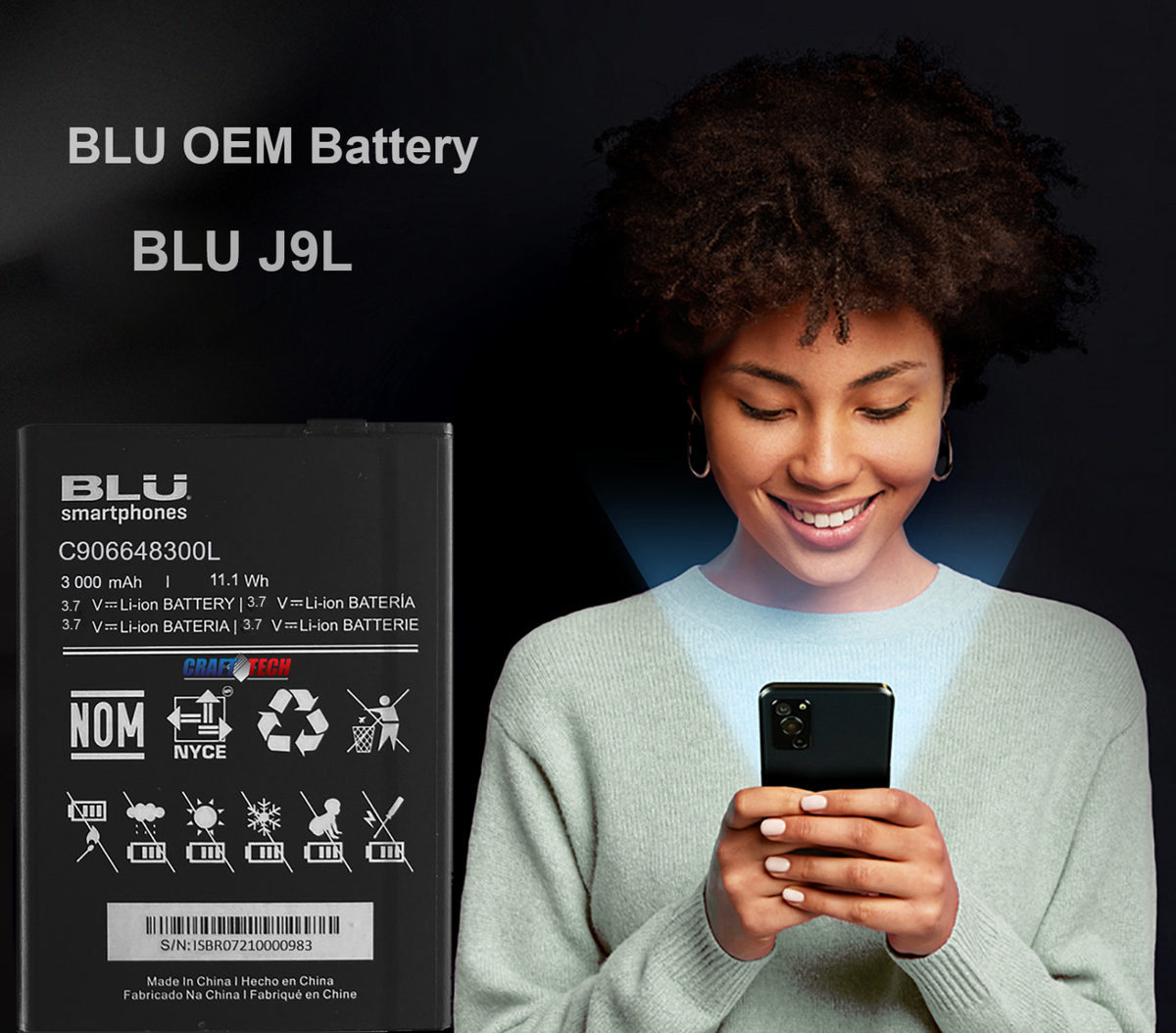 New OEM Battery C906648300L for BLU J9L J0090WW Smartphone