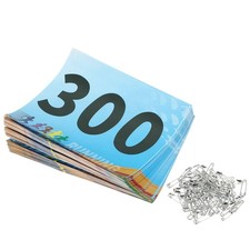 Running Bib Numbers 7x6 Inch, 1-300 Race Competitor Number, Multicolor