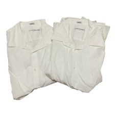 Calvin Klein Two Men's White Long Sleeve Button Up Dress Shirt XL Cotton Blend