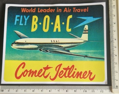 BOAC DE HAVILAND COMET AIRLINER Aufkleber (Ref D1)