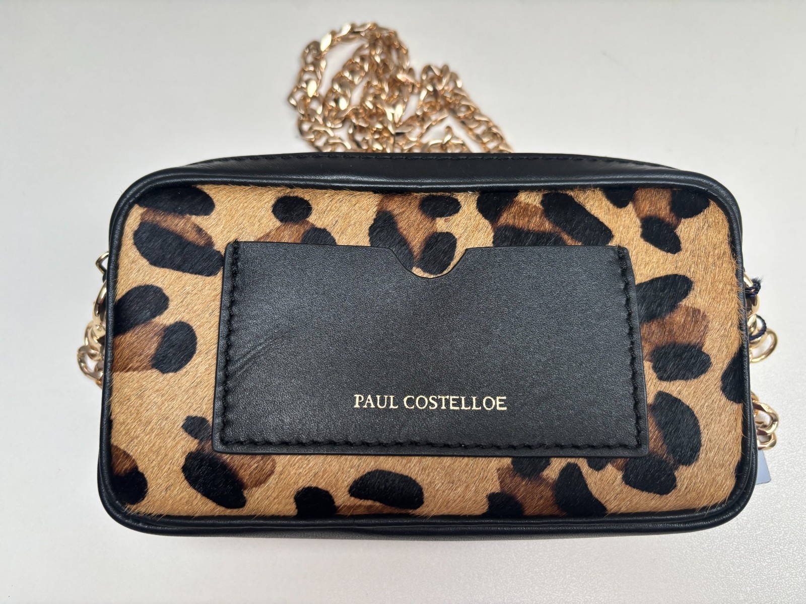 Paul Costelloe Alcoa small leather and leopard print cross body bag, BNWT