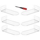  6Pcs Floating Shoe Rack Acrylic Clear Wall Mounted Shoe Display Shelf for