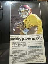 Matt Barkley Autographed Newspaper Article Personalized To Dave USC