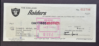 Al Davis HOF Signed 1977 Oakland Raiders Payroll Check AUTO