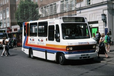 35mm Farbschieber Postkutsche Mercedes Benz 709D 490 M360JBO in den 2000er Jahren