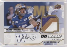2020 Upper Deck CFL UD Game Jersey Patch 21/25 Matt Nichols #GJ-MN Patch 0c3
