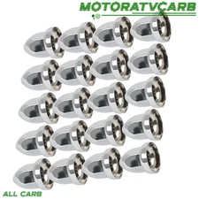ALL-CARB set of 20 Truck Lug Nuts Cover w/ Flange - Push-On Chrome Cap 33mm