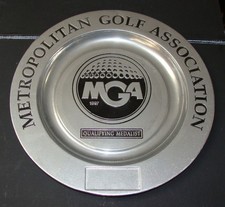 VTG 1960's METROPOLITAN GOLF ASSOCIATION QUALIFYING MEDALIST TROPHY AWARD PLATE
