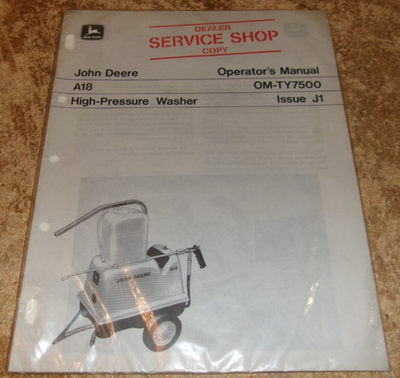 #ad vintage john deere high pressure washer operators manual sealed new $9.99