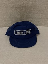 Vintage Landis & Gyr Blue Mesh Trucker Hat Snap Back -Made in USA FREE SHIP