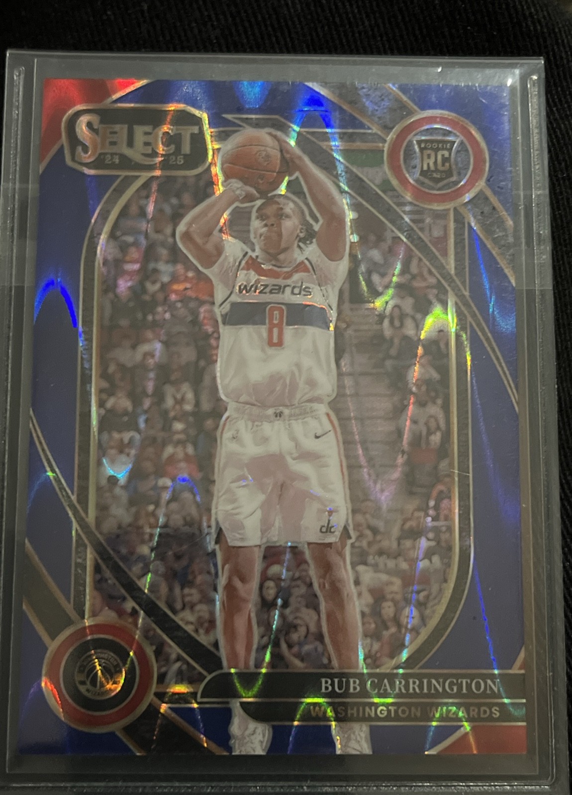 2024-25 Panini Select - Courtside Bub Carrington #266 Blue Flash Prizm /99 (RC)