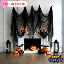 Halloween Black Spider Web Decorations Stretchy Web Netting Haunted House Decor