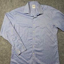 Brooks Brothers Regent Dress Shirt Mens 16 34 Blue Non-Iron Supima Cotton Long