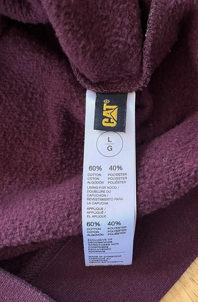 CAT Women’s Workwear Hoodie Purple Size Large - Image 4 of 4