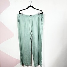 Gap Linen Pants Size XL Mint Green Wide Leg Drawstring Pull On Beach Vacation
