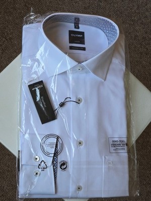 Olymp Luxor Herren Hemd, weiß, Größe 40, Modern Fit, NEU mit Etikett