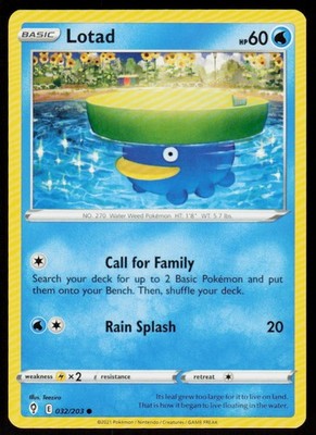 Lotad 032/203 Common Evolving Skies Pokemon Near Mint