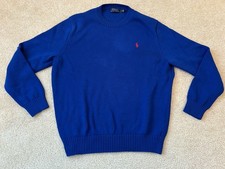 Polo Ralph Lauren Men  s Crewneck Sweater 100 Cotton Royal Blue Large