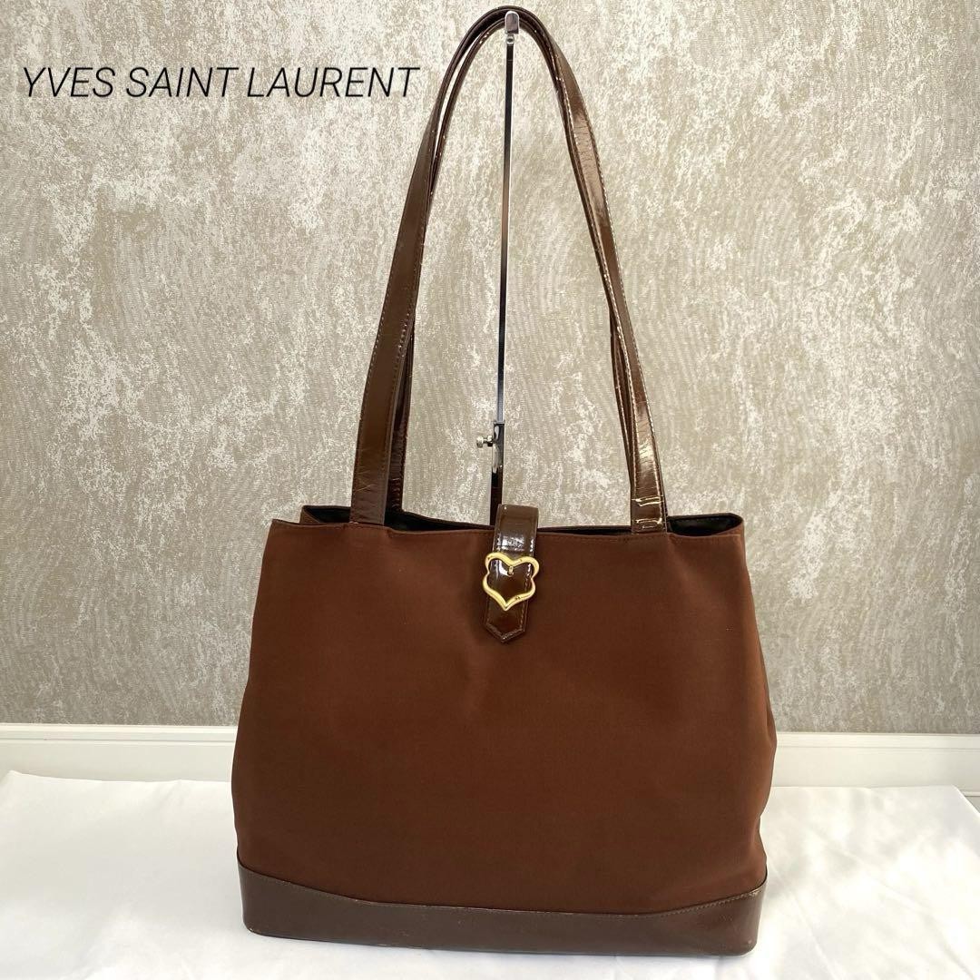 Borsa a tracolla YVES SAINT LAURENT marrone importazione Giappone rara