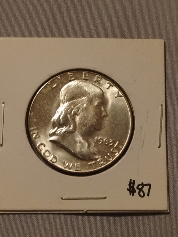1963 Franklin Half Dollar 90% Silver Coin
