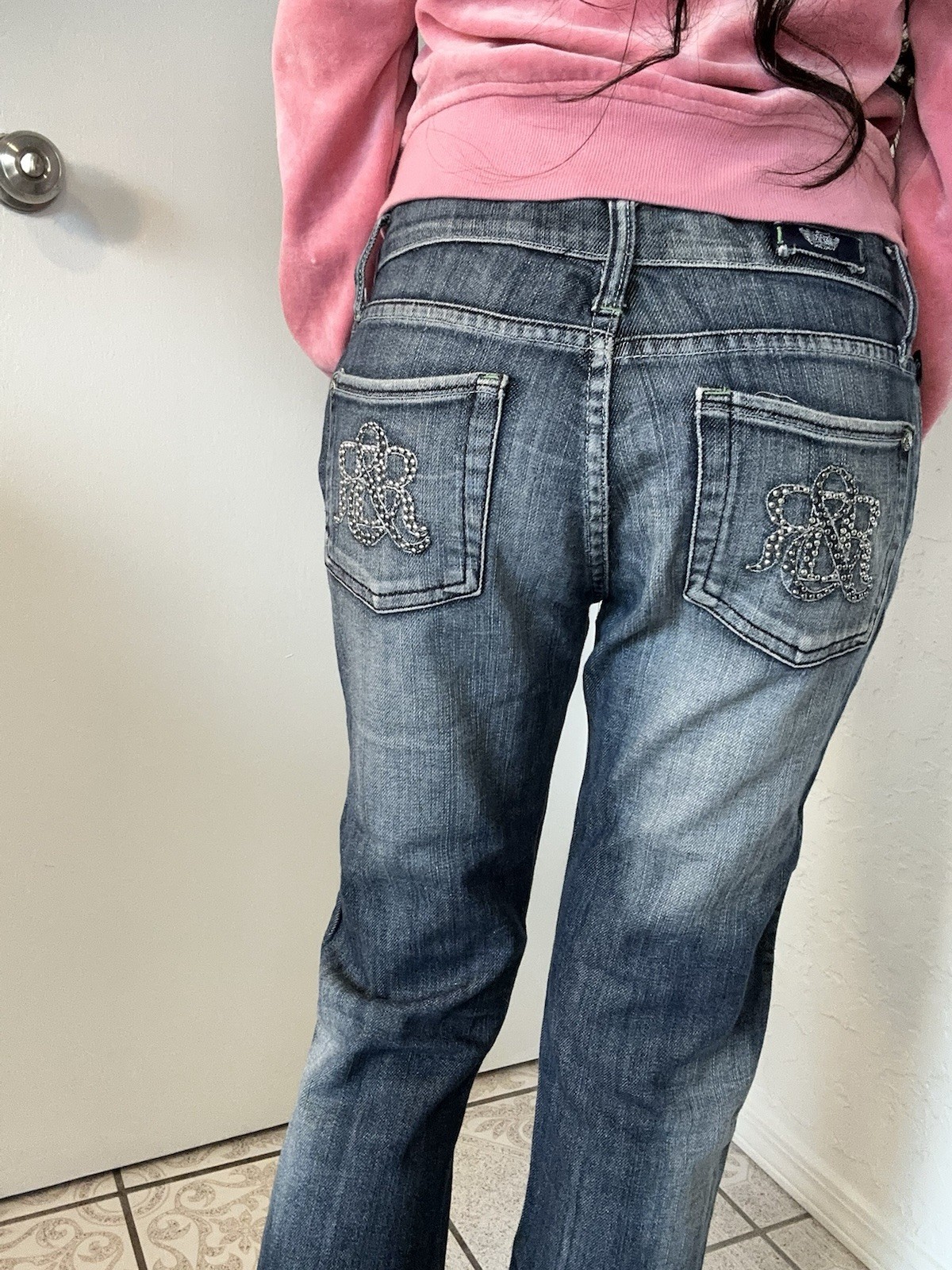 Rock And Republic Blue Denim Y2K Flare Jeans Low Rise Size Waist 30