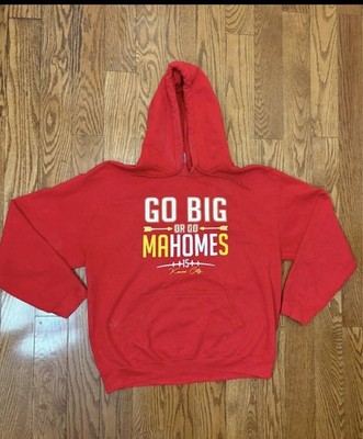 Kansas City Chiefs GO BIG OR GO MAHOMES Hoodie Youth Large Sweatshirt Red