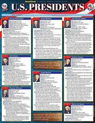 U.S. Presidents: Quickstudy Laminated - Paperback, by Barcharts Inc - Very Good