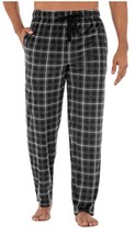 George Men's Relaxed Fit Fleece Black Plaid Sleep Pants size XL NWT