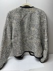 Kasper Sz 12 Textured Woman Open Front Jacket Blazer Lined Black Gold White Fall — photo 7