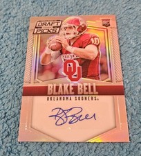 2015 Prizm Draft Picks Blake Bell Oklahoma Silver Rookie Autograph #155 (4)