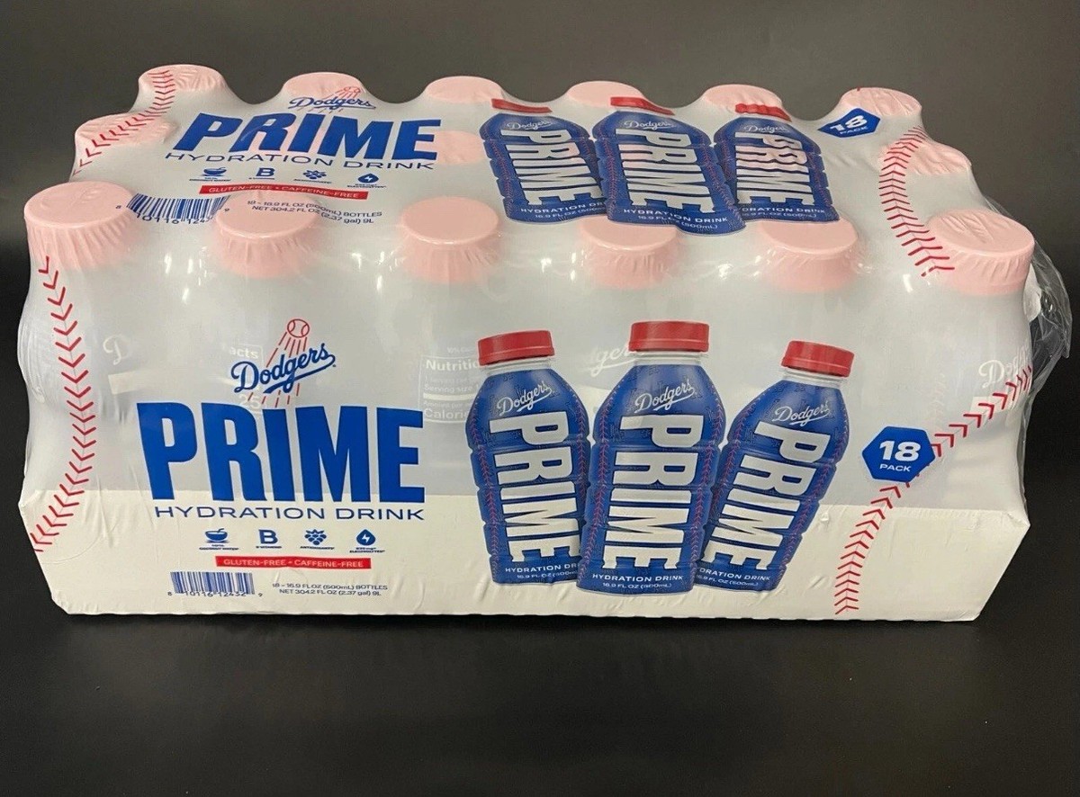 Case Of 18 Bottles Prime Hydration Drink LIMITED LA DODGERS