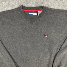 FILA Sweatshirt Mens Size XL Gray Crewneck Pullover Casual Logo Embroidered