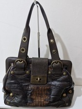 Stuart Weitzman Brown Croc-Effect Leather Shoulder Bag | Vintage Style
