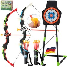 Set fondo e frecce tiro con l'arco arco ricurvo con led e 20 frecce e 2 faretre