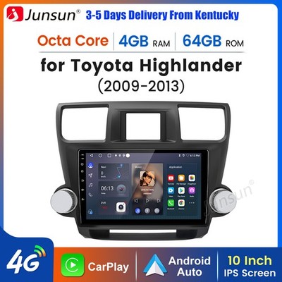 Android15 4+64GB CarPlay Car Stereo Radio GPS Navi For Toyota Highlander 2009-13