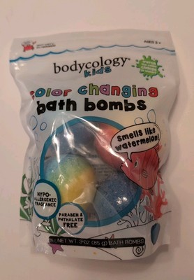 Bodycology for Kids Watermelon Color Changing Bath Bombs 12 oz - 4 pc Pack