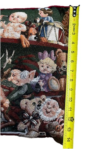 Vintage Santas Workshop Christmas Elves Tapestry Throw Pillow 15” x 15” - Picture 7 of 7