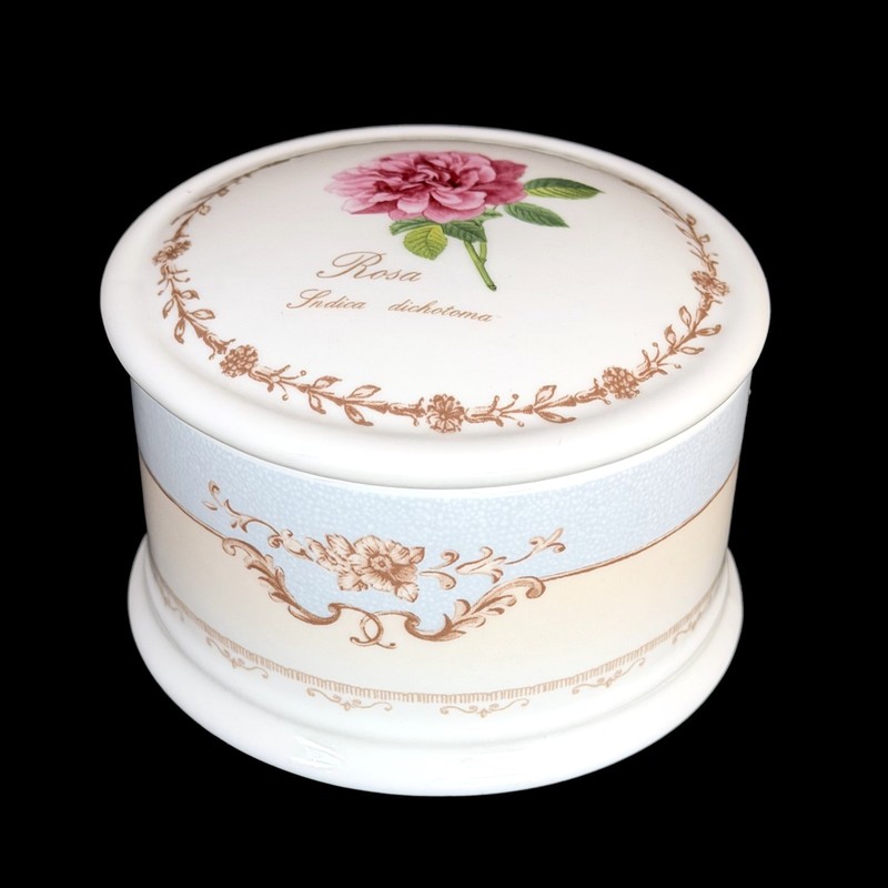 Royal Horticultural Society Trinket Box QUEEN'S Powder REDOUTES ROSE