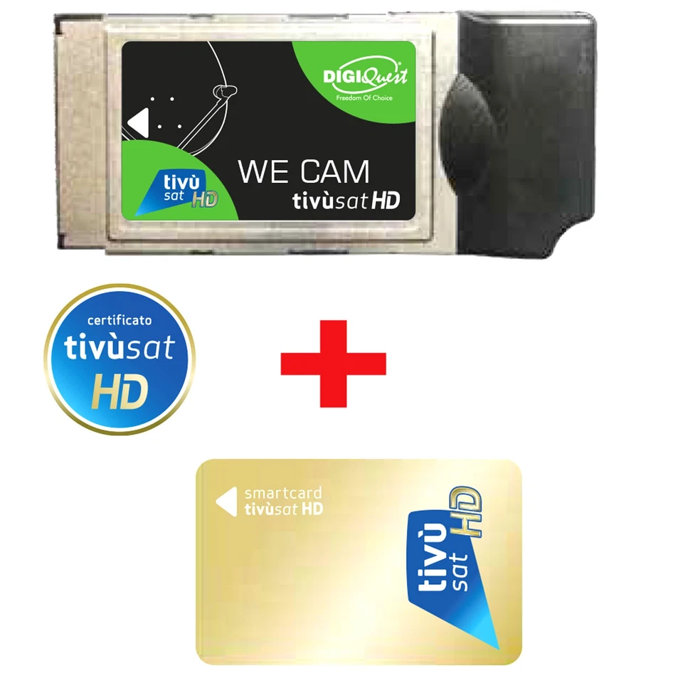 Tivusat HD Smarcam KIT inkl. AKTIVE Smart karte Rai Mediaset NEU Aktiv CI+ Modul - Bild 4 von 4