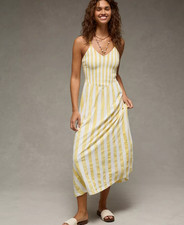 AE Sunchaser Smocked Maxi Dress, Yellow | New