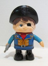 PIRATE BOY VINTAGE TIN BATTERY OPERATED WALKING ROBOT TOY MADE IN JAPAN 1960's