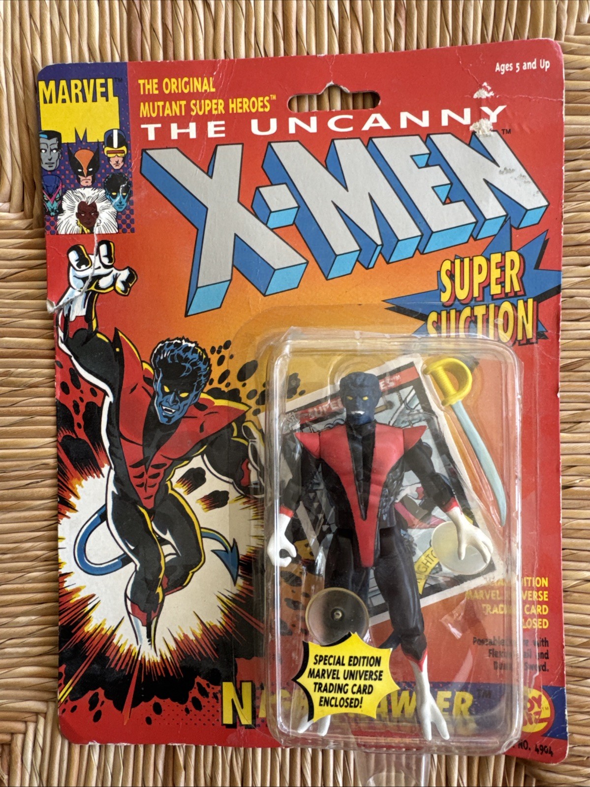 1991 Toy Biz Marvel X-Men "Super Suction" Nightcrawler Action Figure, Sealed