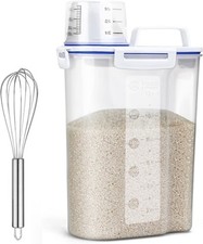 Rice Airtight Dry Food Storage Containers, BPA Free Plastic Sealed Holder Bin Di