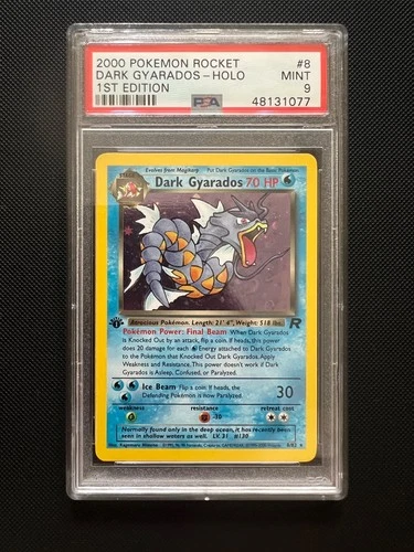 Pokémon TCG Dark Gyarados 8/82 Team Rocket Holo 1st Edition PSA 9